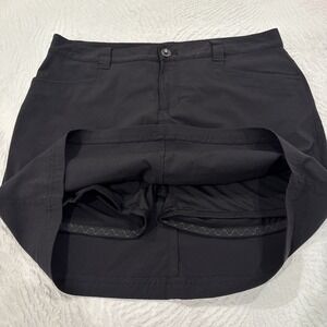 Eddie Bauer Travex Skort Women Size 8 Black Nylon Hiking Outdoor Gorpcore